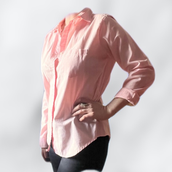 Diane Von Furstenberg Women's  Pink Button Down Long Sleeve Pocket Shirt - Picture 1 of 5